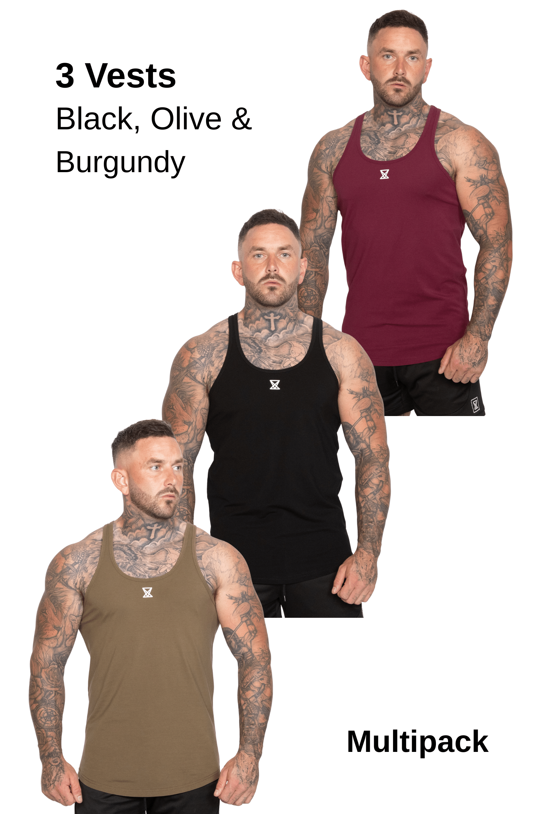 All 3 Essentials Vests - VXS GYM WEAR