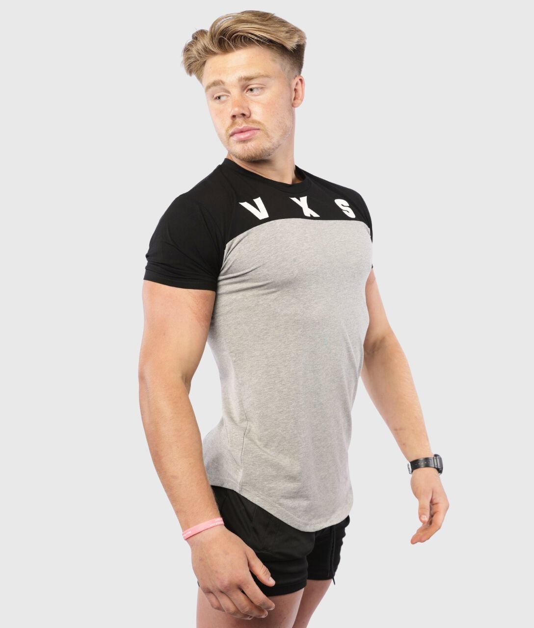 FUSION T - Shirt [Grey/Black] - VXS GYM WEAR