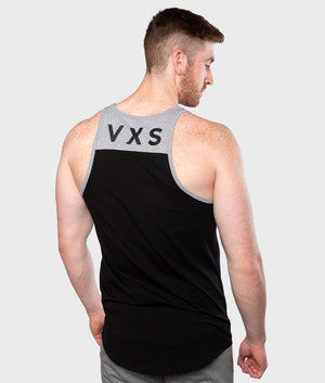 Quart Stringer Vest [Black/Grey] - VXS GYM WEAR